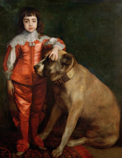 Portrait en pied de Charles II enfant avec un mâtin - Anthony van Dyck